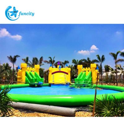 China Water Play Toys Kids Inflatable Water Park Bouncy Castle Water Park Kids Bouncy House Double Water Slides Pool for sale