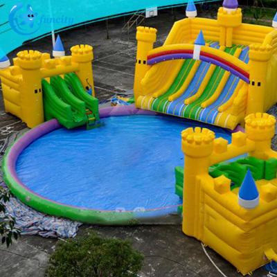 China Sea Kids Commercial Inflatable Water Game Park Set Outdoor Inflatable Bouncy Castle Amusement Park for sale