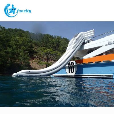 China 0.55mm PVC Tarpaulin New Design Inflatable Yacht Water Slide Inflatable Sea Slide Customized Sea Floating Inflatable Slide New For Boat for sale