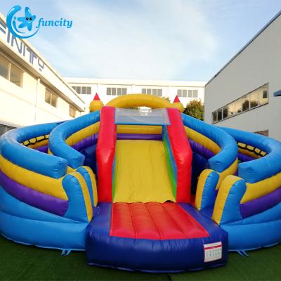 China Indoor Inflatable Round Obstacle Castle Air Jumping Water Park Inflatable Water Bouncer Games Kids Inflatable Slide Combo for sale