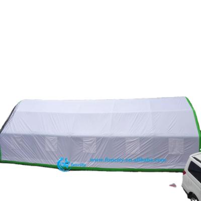 China 0.9mm PVC Tarpaulin Red Cross Use Hospital Inflatable Medical Tent Size 10mx6mx2.5m Rescue Inflatable Medical Tent for sale