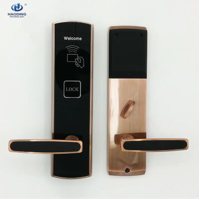 China Hotel Electronic Smart RFID Card Hotel Door Handle Lock System Supplier for sale