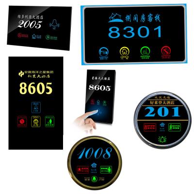 China Modern Factory EOM Apartment Room Door Number Signs Led Electronic Door Plate Number Signs Hotel Touch Switch Panels for sale