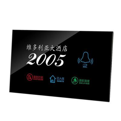 China Modern hot sale hotel room door digital license plate with 5 display content and doorbell ico for sale