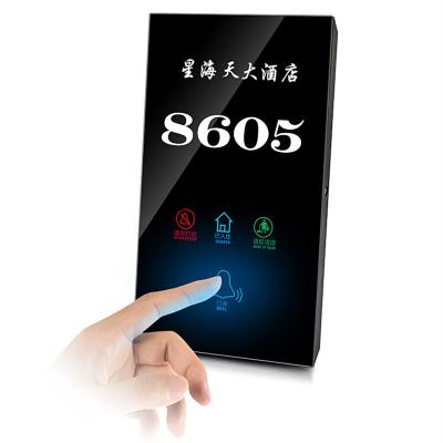 China Apartment Black Tempered Hotel Door Plate Customized eletronic Room Number for sale