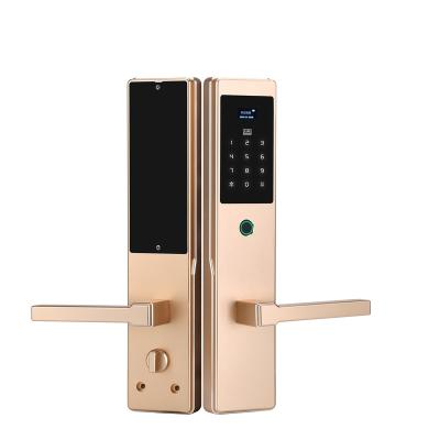 China Bestselling Zinc Alloy Fingerprint Handle Door Lock Smart Password Smart Door Lock For Apartment Home Office for sale