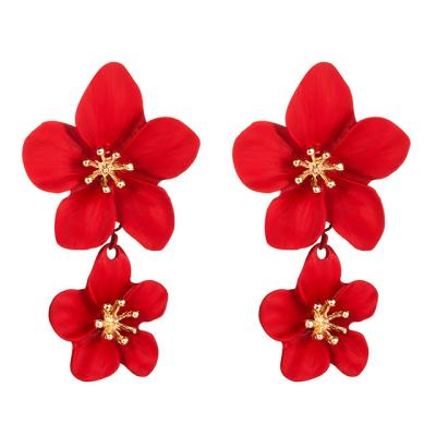 China 2020 new retro flower shape earrings female high quality hair earrings multicolor for sale