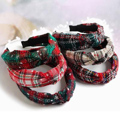 China Christmas Popular Headband Female Cloth Knotted Hair Accessories Designer Headband for sale