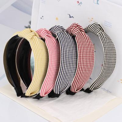 China Wide brim cross elastic simple headband new daily hair accessories lattice the fashionable headband for sale