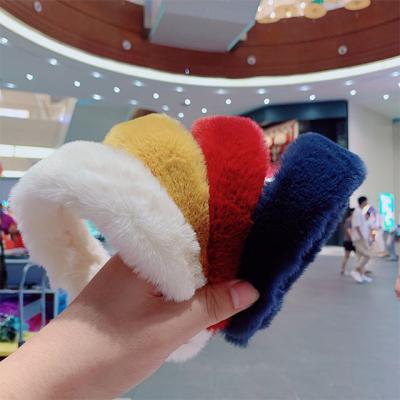 China Striped Korean Version Of The Autumn And Winter Retro Ladies Temperament Rabbit Fur Headband for sale