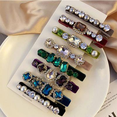 China New Trendy Diamond Pearl Hairpin Girl Headband Women Hairpins Fashion Hair Accessories Wholesale for sale