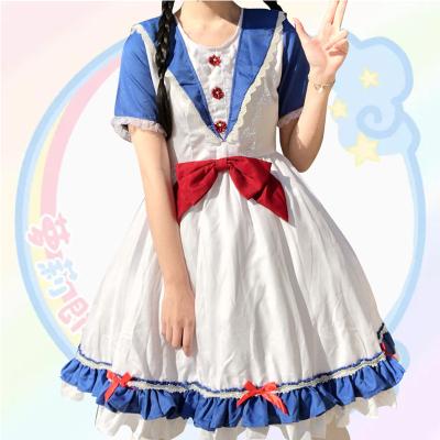 China Japanese Navy Soft Wind Polyester Anime Maid Outfit Super Fairy Sister Fairy Lolita Dress for sale