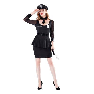 China Polyester European and American Halloween code sexy female uniform stage nightclub apron police cosplay costumes for sale