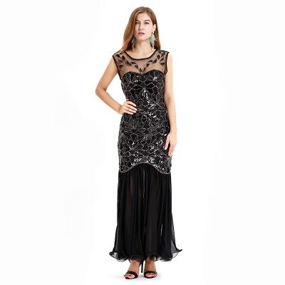 China Sets 1920s vintage beaded sequined dress Gatsby dress medieval long evening dress for sale