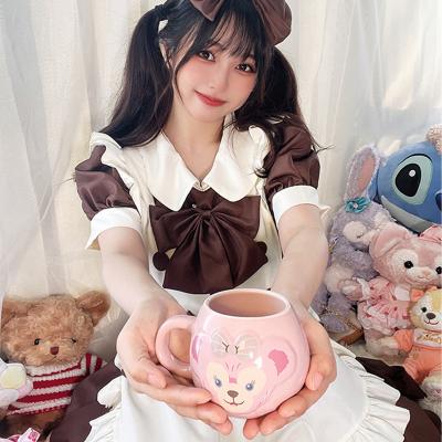 China Plus Size Cute Polyester Cafe Maid Dress Uniform Japanese Lolita Cosplay Dress for sale