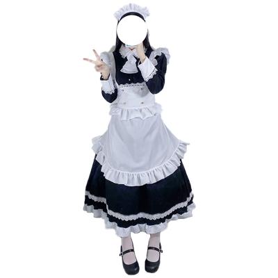 China Polyester Lolita is a classic black and white maid costume for British aristocracies for sale