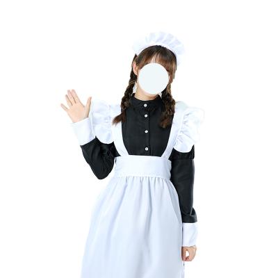 China Black And White Japanese Classic Polyester Goth Long Women's Maid Dress Lolita Maid Dress S-4XL for sale