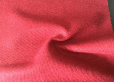 China Lovely Felted Wool Fabric Red Color , Wool Blend Suiting Fabric 55g/M for sale