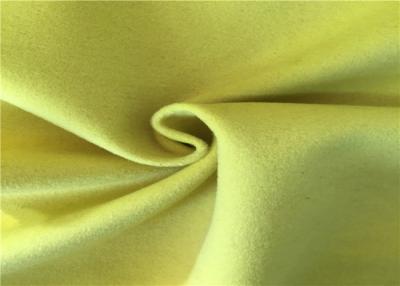 China Light Yellow Wool Knit Fabric , Over Coating Thick Wool Fabric Double - Sided for sale