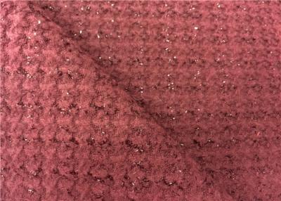 China Good Looking Dark Red Wool Blend Fabric With Soft Handfeeling for sale