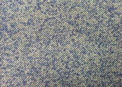 China 57/58 Inch Grey Herringbone Wool Fabric Blue And White For Woman for sale