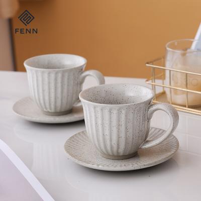 China Japanese Style Luster Tea Cup Viable Saucers Set Milk Water Tea Espresso Cappuccino Coffee Latte Ceramic Cup Set With Saucer for sale