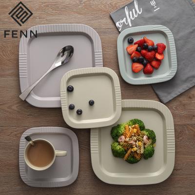 China Sustainable Simple Cool Design Serving Tray / Fine Appearance Ceramic Square Dish for sale