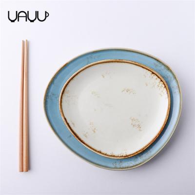 China New Design Luster Sustainable Vintage Multicolor Shallow Bulk Porcelain Ceramic Dinner Dishes for sale