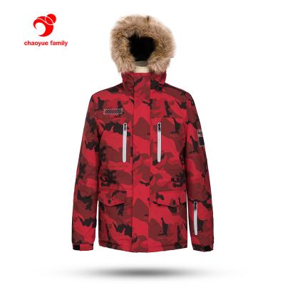 China Hotsale Sustainable Printing Jacket With Fur Hood Outdoor Thick Coats Men Stripper Jacket for sale