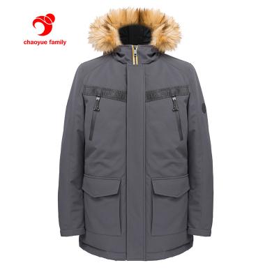 China OEM Winter Waterproof Warm Jacket Padded Down Coat Fur Hood Puffer Jacket Men Jacket for sale