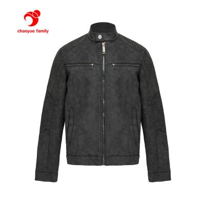 China OEM Waterproof Custom Washed PU Motorcycle Jackets Plus Size For Man Leather Jacket Men for sale