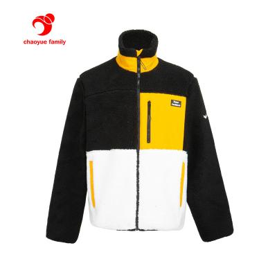 China Fashion 2 Tone Two Tone Custom Warmth Jacket Comfortable Sherpa Fleece Men's Breathable Fleece Jacket for sale