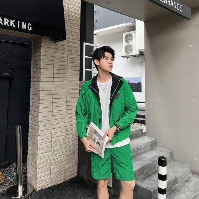 China QUICK DRY Ready To Ship Mens Fashion 2pc Set Mens Sport Green Jacket With Long Sleeves for sale