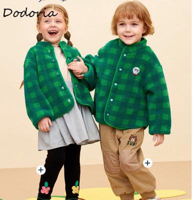 China Waterproof Customized Kids Shear Jackets For Boy Teddy Soft Keep Warm Coat With Plaid for sale