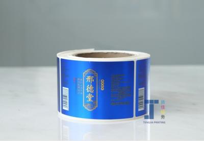 China Custom Made Unique Hot Stamping Label For Bottle Of Health Products Art Paper for sale