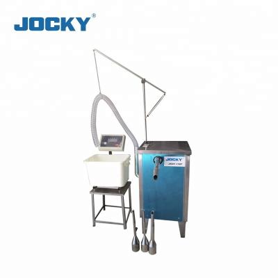 China JKDF-15EP CLOTHING Plastic Basket Velvet Stuffing Down Filling Machine for sale