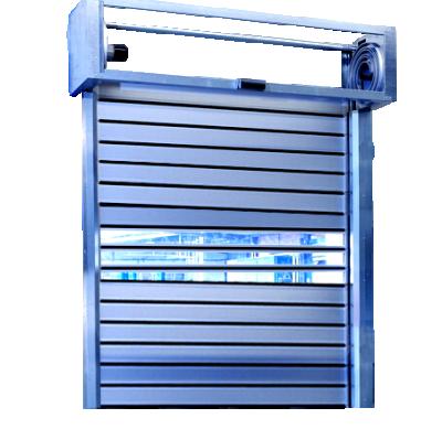 China Windproof Aluminum Panel Fast Roll Security Steel Turbine Door for sale