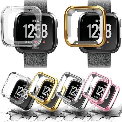 China TPU TPU Plating Protection Case For Fitbit Versa Smart Watch Silicone Full Protector Case for sale