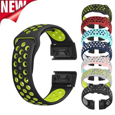 China 22m Adjustable Quick Release Silicone Watch Band For Garmin Fenix ​​6 Fenix ​​5 Forerunner 5Plus 935 Rubber Watch Strap for sale