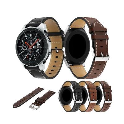 China Quick Install 22mm Quick Install Genuine Leather Watch Strap For Samsung Gear S3 Galaxy Watch 46mm Leather Band for sale