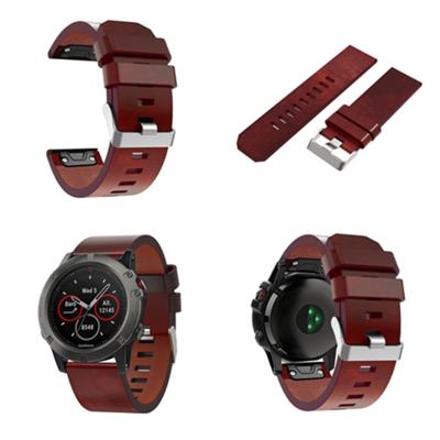 China Quick Install Quick Release Genuine Leather Strap For Garmin Fenix ​​5X Watch Leather Band Straps for sale