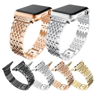 China Fanshion Bling Luxury Rhinestone Wrist Strap For Apple Watch Metal Band iWatch Strap 38/42mm for sale