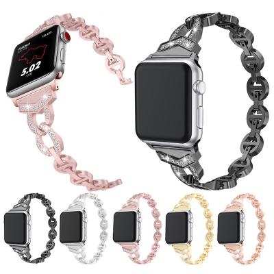 China Wholesale Fanshion Link Bracelet Diamond Metal Bands For Apple Watch iWatch 38mm Metal Strap 42mm for sale