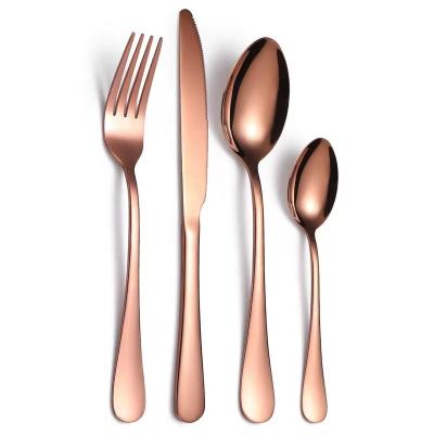 China Sustainable Knife Spoon Fork Set Gold / Rose Gold Cutlery 24PCS Stainless Steel Flatware Sets Cutery Set for sale