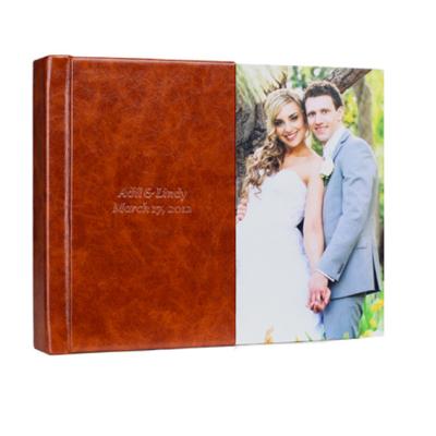 China Wedding Gift Halft Photo With Cover Wedding Photo Album Leather Handmade Photo Albums for sale