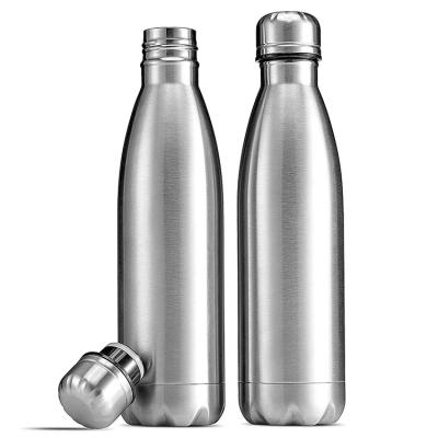 China Amazon Viable Hot Sale Double Wall Vacuum Insulated Sports Drinks Metal Stainless Steel Cola Shape Bottle With Custom Logo for sale