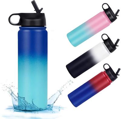 China Durable Stainless Steel 18/22/32/64oz Double Vacuum Insulated Leakproof Wide Mouth Water Bottle With Spout Lid Keep Liquids Hot Or Cold for sale