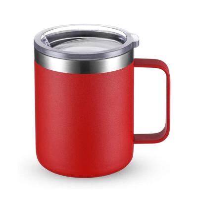 China 12oz 14oz Vacuum Insulated Drinks Mug Stocked With Handle Coffee Tumbler Cups Stainless Steel Coffee Mug Travel Thermo Mug for sale