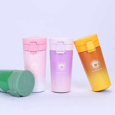 China Stainless Steel Leak Proof Water Bottle Double Wall Stocked Vacuum Insulated Travel Coffee Tea Mug With Filter Flip Lid Wide Mouth for sale