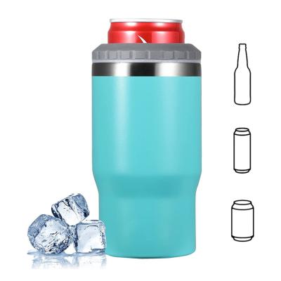 China 4-in-1 Slim Sustainable Can Cooler Easy to Hold Insulated Double Walled Beer Can Holder Stainless Steel for All 12 Ounce Cans for sale